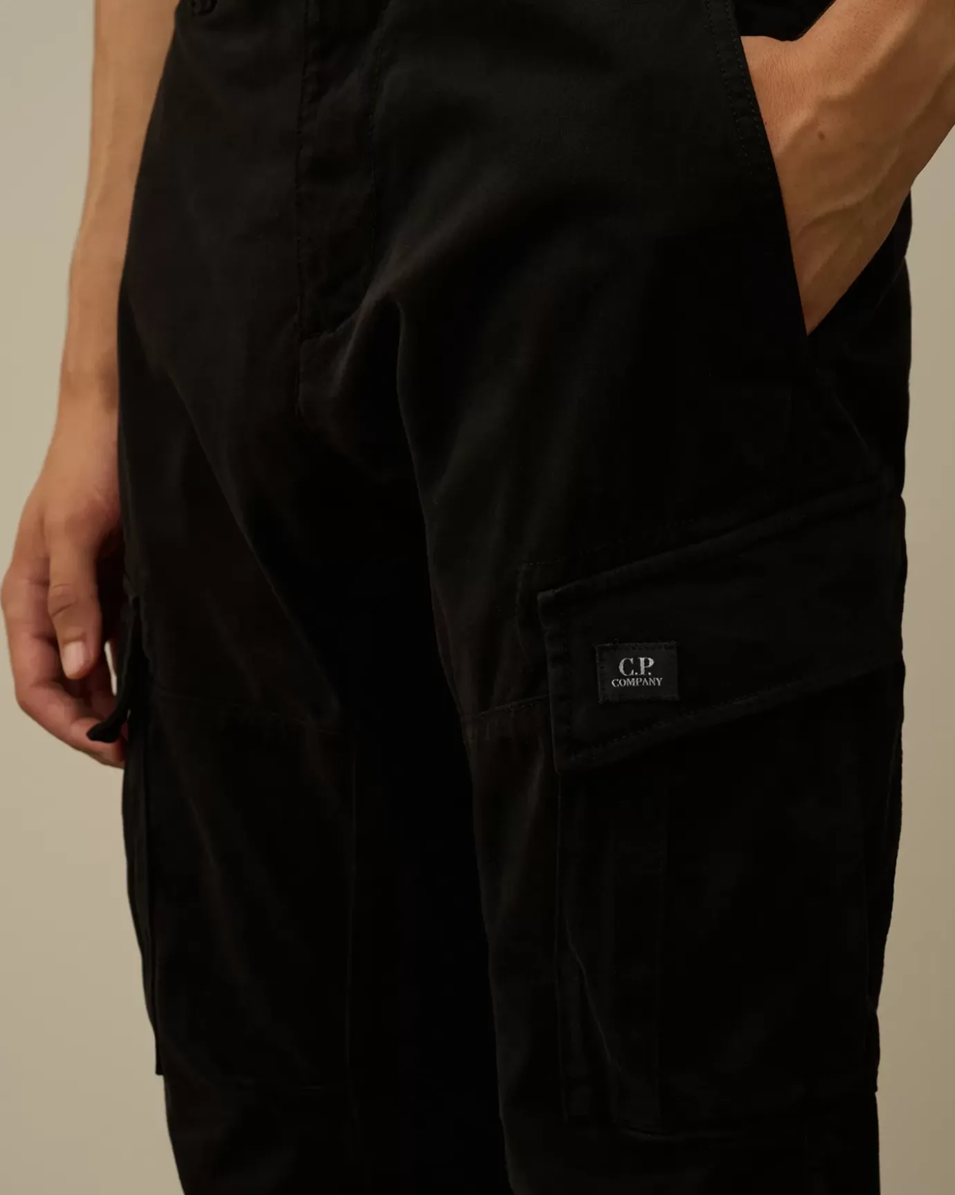 Trousers<C.P. Company Stretch Sateen Ergonomic Cargo Pants Black