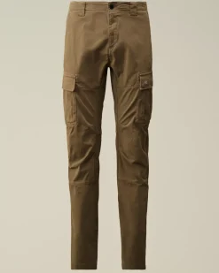Trousers<C.P. Company Stretch Sateen Ergonomic Cargo Pants Walnut – Beige