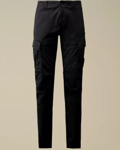 Trousers<C.P. Company Stretch Sateen Ergonomic Lens Double Cargo Pants Total Eclipse – Blue