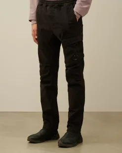Trousers<C.P. Company Stretch Sateen Ergonomic Lens Single Cargo Pants Black