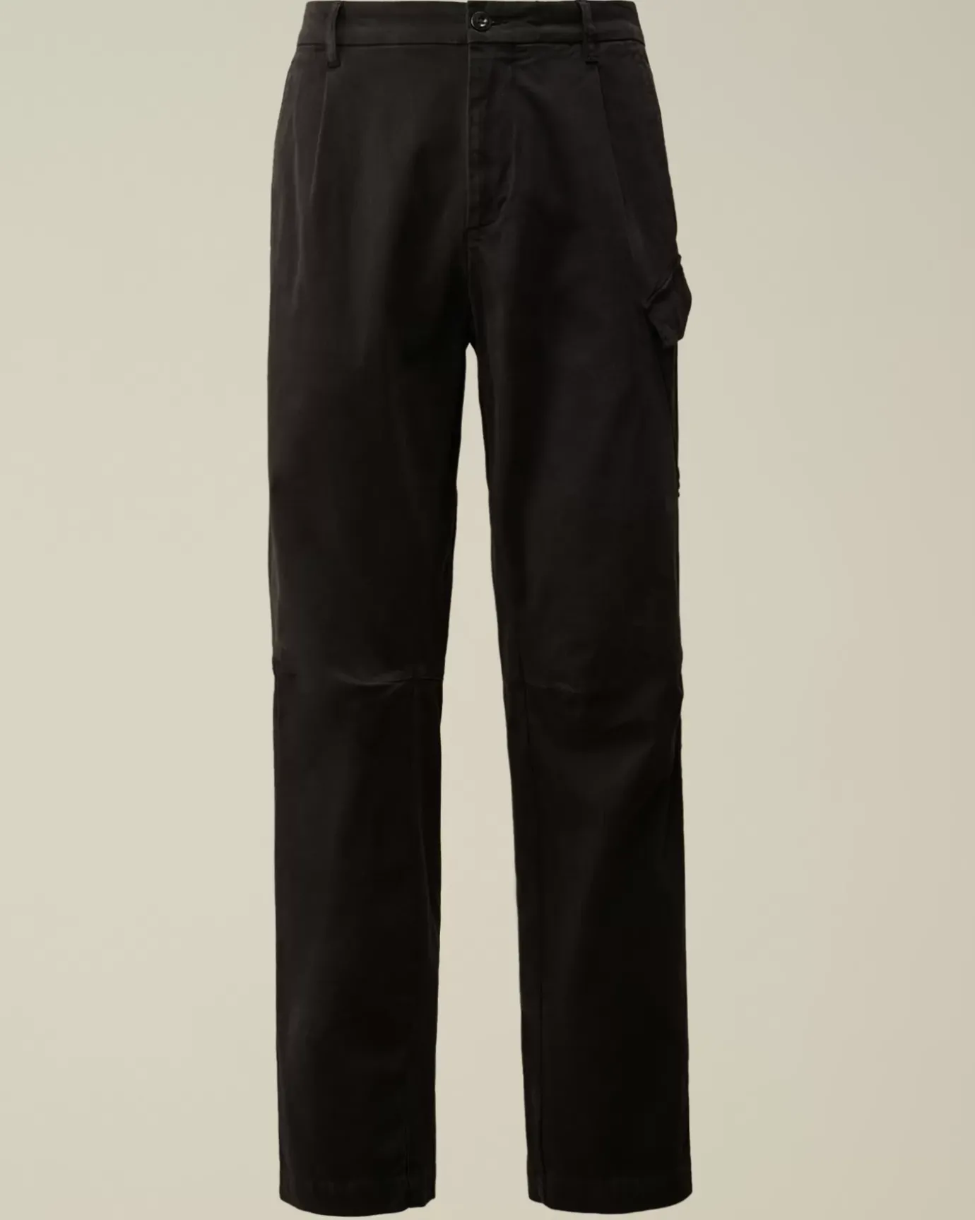 Trousers<C.P. Company Stretch Sateen Loose Chino Pants Black Sand