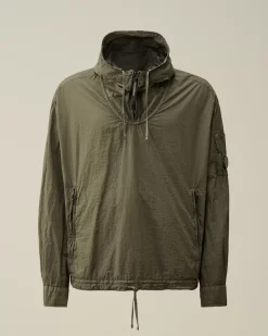 Overshirt<C.P. Company Taylon-L Half Zipped Hooded Overshirt Grape Leaf – Green