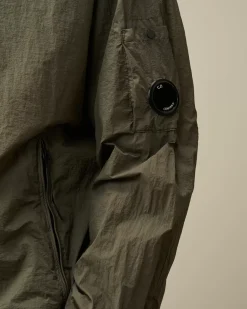 Overshirt<C.P. Company Taylon-L Half Zipped Hooded Overshirt Grape Leaf – Green