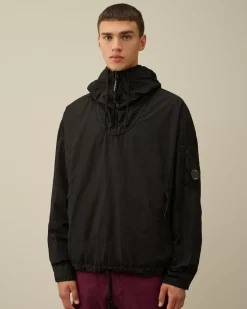 Overshirt<C.P. Company Taylon-L Half Zipped Hooded Overshirt Black
