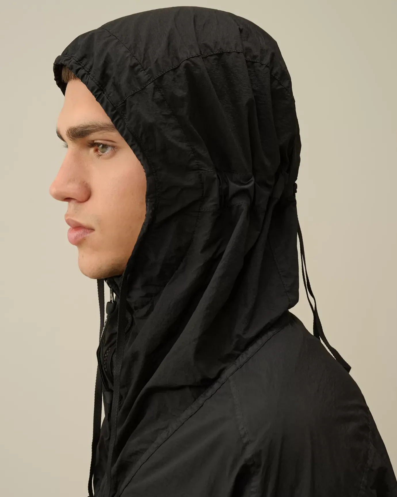Overshirt<C.P. Company Taylon-L Half Zipped Hooded Overshirt Black