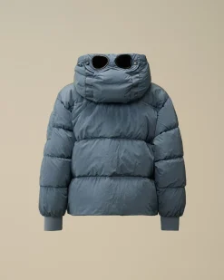 Clothing 4-8<C.P. Company U16 Chrome-R Padded Goggle Jacket Flint Stone – Blue