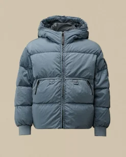 Clothing 10-14<C.P. Company U16 Chrome-R Padded Goggle Jacket Flint Stone – Blue