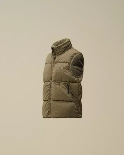 Clothing 2-3<C.P. Company U16 Chrome-R Padded Logo Vest Walnut – Beige