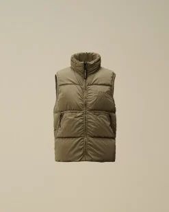 Clothing 2-3<C.P. Company U16 Chrome-R Padded Logo Vest Walnut – Beige