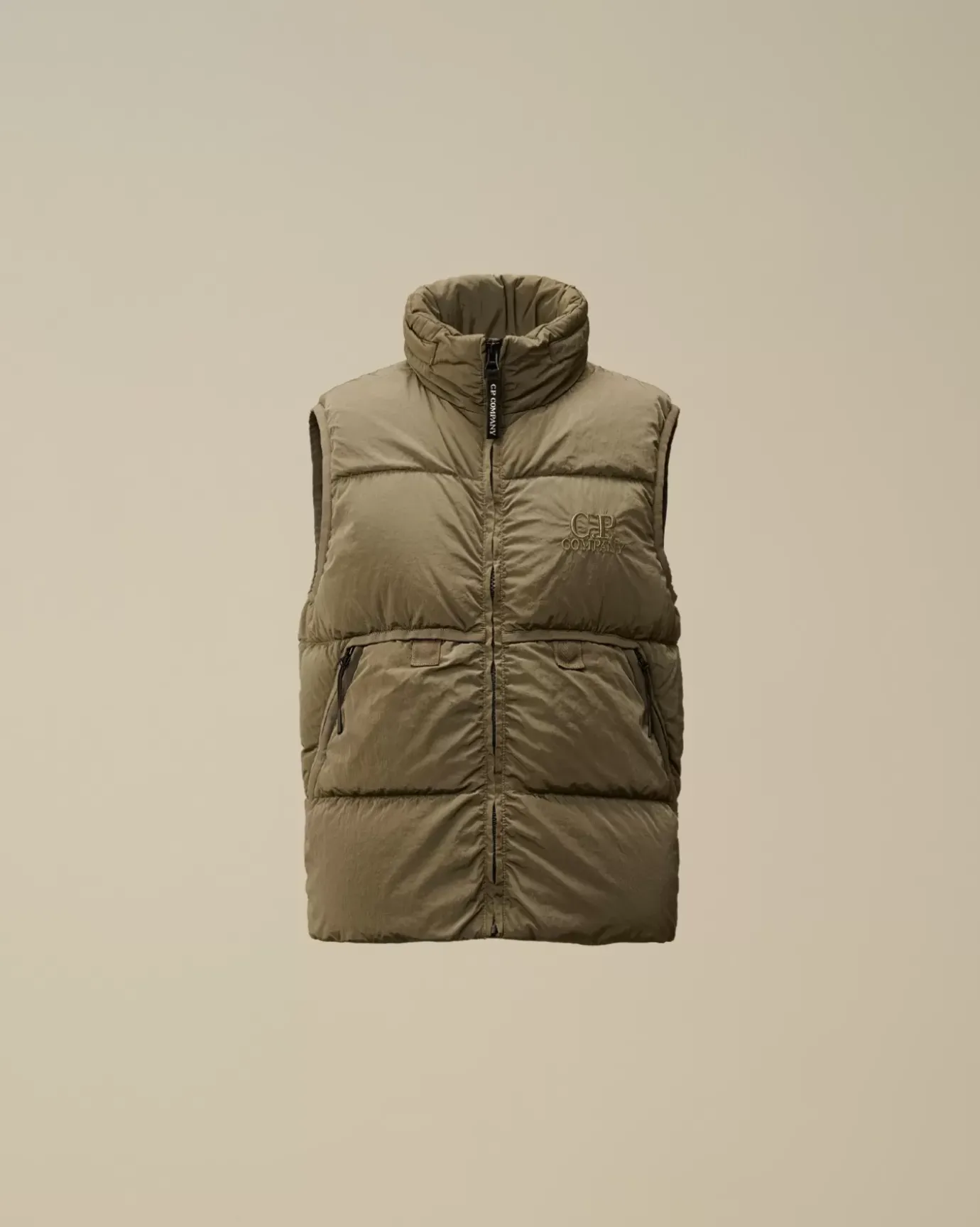 Clothing 4-8<C.P. Company U16 Chrome-R Padded Logo Vest Walnut – Beige