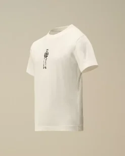 Clothing 10-14<C.P. Company U16 Cotton Jersey 30/1 British Sailor Logo T-Shirt Gauze White