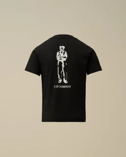 Clothing 4-8<C.P. Company U16 Cotton Jersey 30/1 British Sailor Logo T-Shirt Black