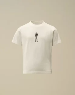 Clothing 4-8<C.P. Company U16 Cotton Jersey 30/1 British Sailor Logo T-Shirt Gauze White