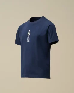 Clothing 10-14<C.P. Company U16 Cotton Jersey 30/1 British Sailor Logo T-Shirt Estate Blue
