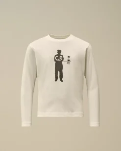 Clothing 4-8<C.P. Company U16 Cotton Jersey 30/1 British Sailor Longsleeve T-Shirt Gauze White