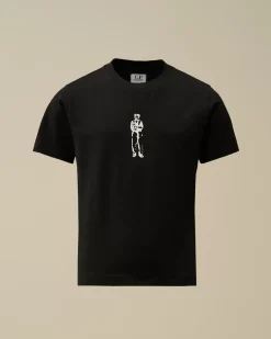 Clothing 10-14<C.P. Company U16 Cotton Jersey 30/1 British Sailor Logo T-Shirt Black