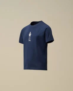 Clothing 4-8<C.P. Company U16 Cotton Jersey 30/1 British Sailor Logo T-Shirt Estate Blue