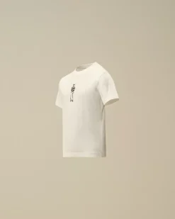 Clothing 2-3<C.P. Company U16 Cotton Jersey 30/1 British Sailor Logo T-Shirt Gauze White