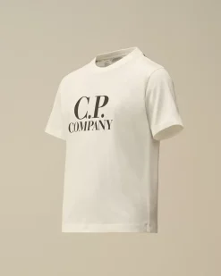 Clothing 10-14<C.P. Company U16 Cotton Jersey 30/1 Goggle T-Shirt Gauze White