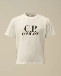 Clothing 10-14<C.P. Company U16 Cotton Jersey 30/1 Goggle T-Shirt Gauze White