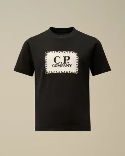 Clothing 10-14<C.P. Company U16 Cotton Jersey 30/1 Label Style T-Shirt Black