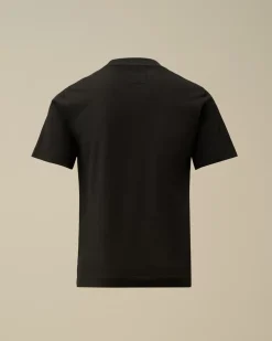 Clothing 10-14<C.P. Company U16 Cotton Jersey 30/1 Label Style T-Shirt Black