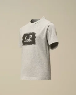 Clothing 10-14<C.P. Company U16 Cotton Jersey 30/1 Label Style T-Shirt Grey Melange