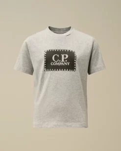 Clothing 10-14<C.P. Company U16 Cotton Jersey 30/1 Label Style T-Shirt Grey Melange