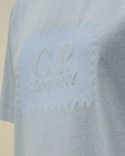 Clothing 10-14<C.P. Company U16 Cotton Jersey 30/1 Label Style T-Shirt Flint Stone – Blue