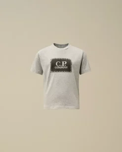Clothing 2-3<C.P. Company U16 Cotton Jersey 30/1 Label Style T-Shirt Grey Melange