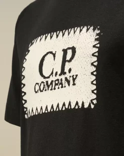 Clothing 4-8<C.P. Company U16 Cotton Jersey 30/1 Label Style T-Shirt Black