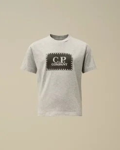 Clothing 4-8<C.P. Company U16 Cotton Jersey 30/1 Label Style T-Shirt Grey Melange