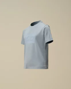 Clothing 4-8<C.P. Company U16 Cotton Jersey 30/1 Label Style T-Shirt Flint Stone – Blue