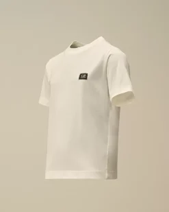 Clothing 10-14<C.P. Company U16 Cotton Jersey 30/1 Logo T-Shirt Gauze White