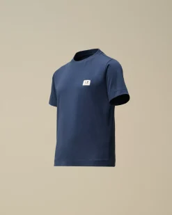 Clothing 4-8<C.P. Company U16 Cotton Jersey 30/1 Logo T-Shirt Estate Blue