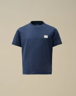 Clothing 4-8<C.P. Company U16 Cotton Jersey 30/1 Logo T-Shirt Estate Blue