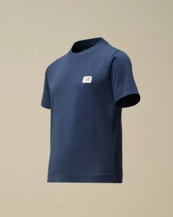 Clothing 10-14<C.P. Company U16 Cotton Jersey 30/1 Logo T-Shirt Estate Blue