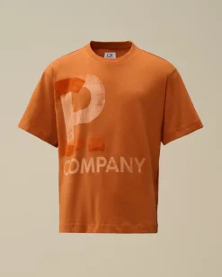 Clothing 10-14<C.P. Company U16 Cotton Jersey 30/1 Maxi Logo T-Shirt Bombay Brown