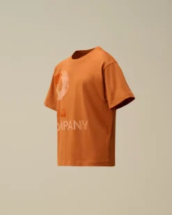 Clothing 4-8<C.P. Company U16 Cotton Jersey 30/1 Maxi Logo T-Shirt Bombay Brown