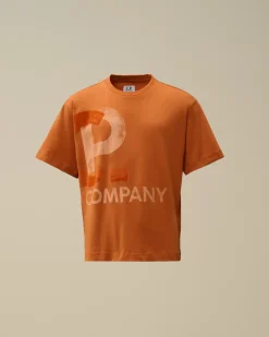 Clothing 4-8<C.P. Company U16 Cotton Jersey 30/1 Maxi Logo T-Shirt Bombay Brown