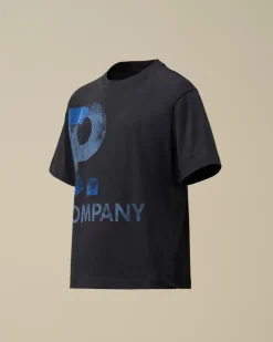 Clothing 10-14<C.P. Company U16 Cotton Jersey 30/1 Maxi Logo T-Shirt Total Eclipse – Blue