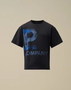 Clothing 4-8<C.P. Company U16 Cotton Jersey 30/1 Maxi Logo T-Shirt Total Eclipse – Blue