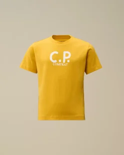 Clothing 4-8<C.P. Company U16 Cotton Jersey 30/1 Printed Logo T-Shirt Golden Rod - Yellow