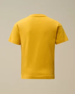Clothing 10-14<C.P. Company U16 Cotton Jersey 30/1 Printed Logo T-Shirt Golden Rod - Yellow