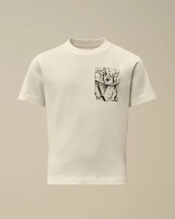 Clothing 10-14<C.P. Company U16 Cotton Jersey 30/1 Twisted Logo T-Shirt Gauze White