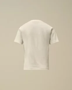 Clothing 4-8<C.P. Company U16 Cotton Jersey 30/1 Twisted Logo T-Shirt Gauze White