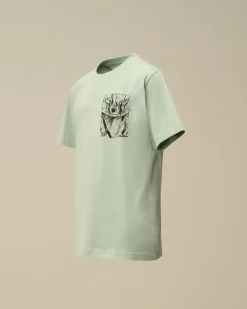 Clothing 10-14<C.P. Company U16 Cotton Jersey 30/1 Twisted Logo T-Shirt Chinois Green