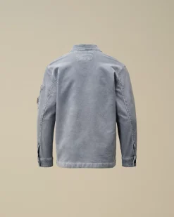 Clothing 4-8<C.P. Company U16 Cotton Stretch Corduroy Buttoned Lens Shirt Flint Stone – Blue
