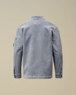 Clothing 10-14<C.P. Company U16 Cotton Stretch Corduroy Buttoned Lens Shirt Flint Stone – Blue