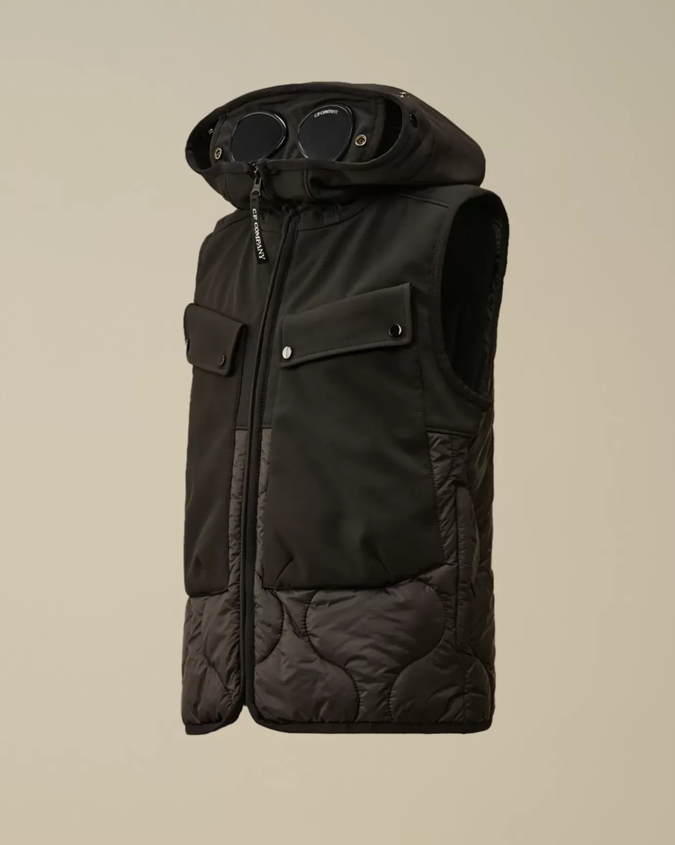 Clothing 10-14<C.P. Company U16 C.P. Shell-R Mixed Goggle Vest Black